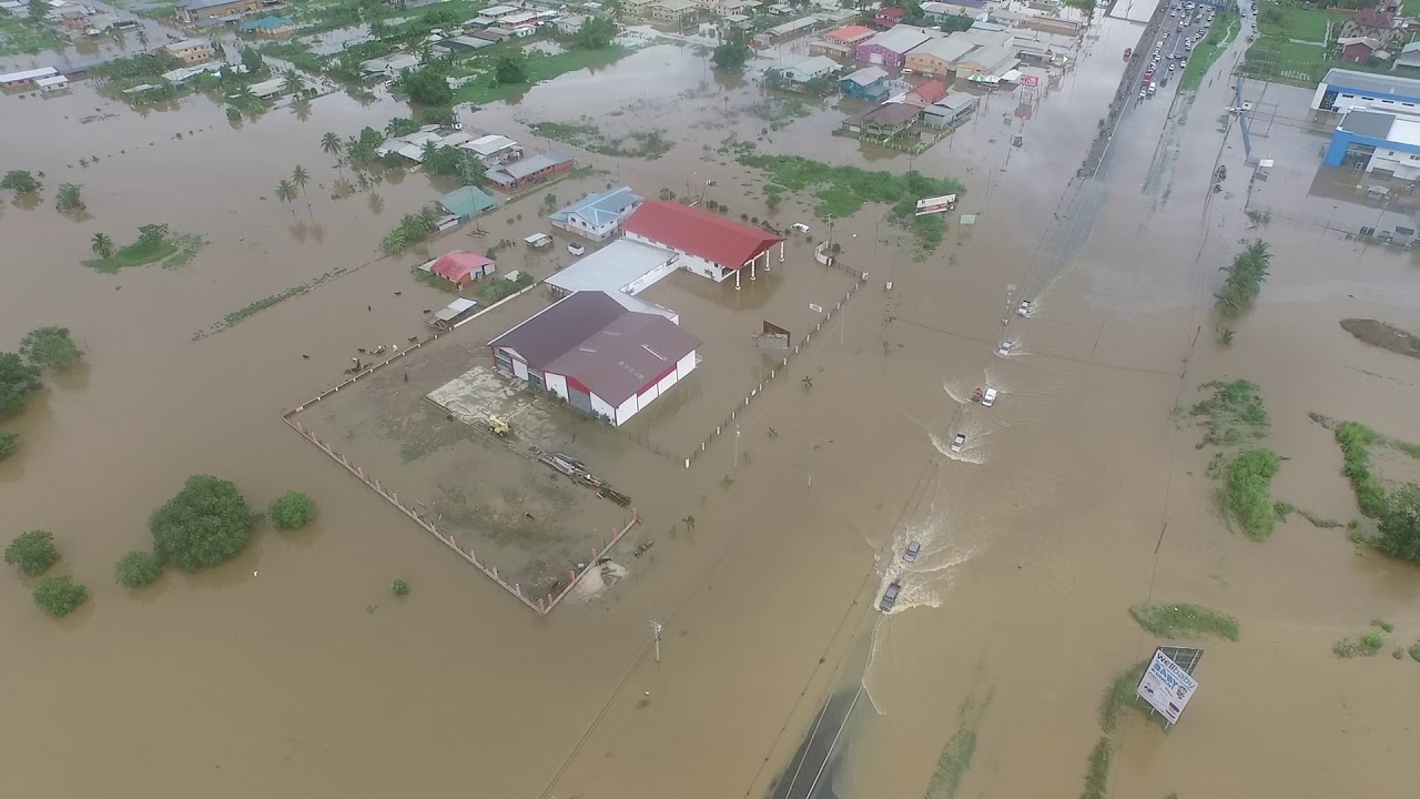 Warren Road Cunupia Flood - Drone Footage Courtesy  The Vape Shop at Munroe Road Cunupia