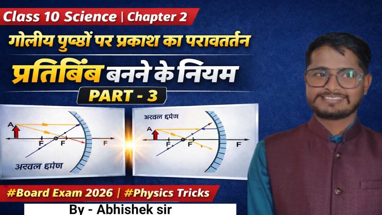 Class 10 Science | Chapter 2 | गोलीय पृष्ठों पर प्रकाश का परावर्तन | प्रतिबिंब बनने के नियम  |part 3