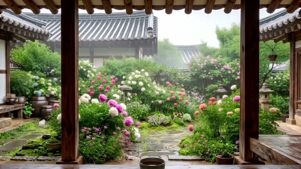 🎹 봄의 한옥 - 꽃, 빗소리, 바람소리와 함께하는 1시간 피아노 명상