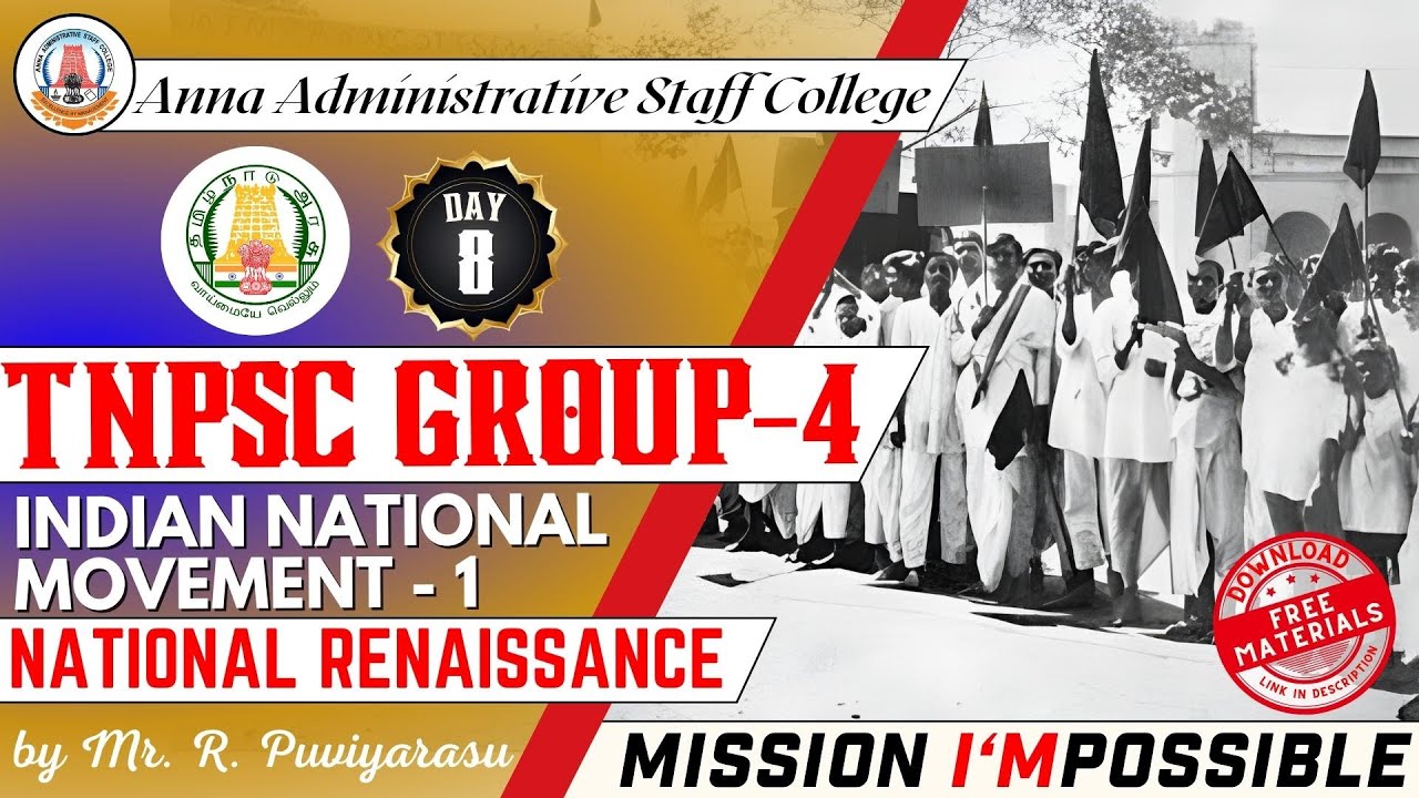 MISSION I'MPOSSIBLE | Day 8 | Indian National Movement | National Renaissance | Mr. R. Puviyarasu