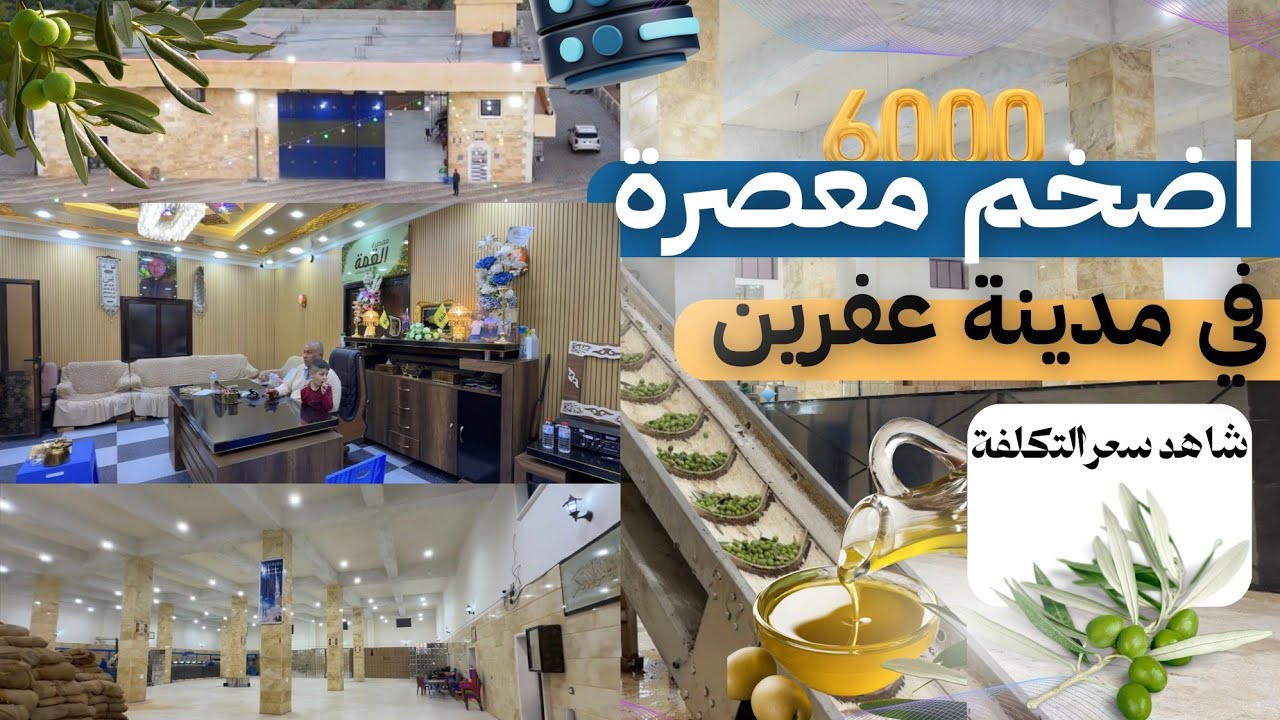 اكبر و أفخم معصرة زيت  زيتون في عفرين  بدأت عصرة زيت زيتون 🫒