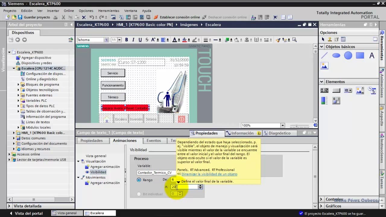 TIA PORTAL 16/20: HMI KTP600 WinCC Parte 2
