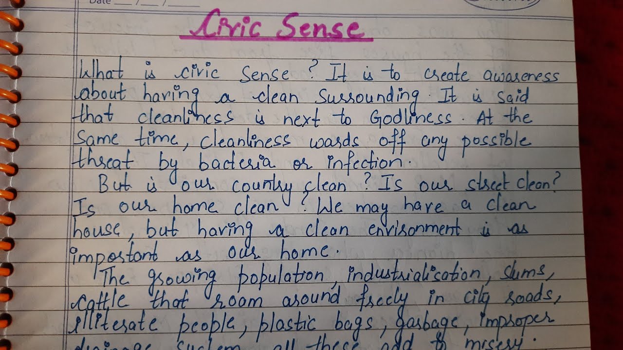 Civic sense || English essay writing || essay on civic sense ||