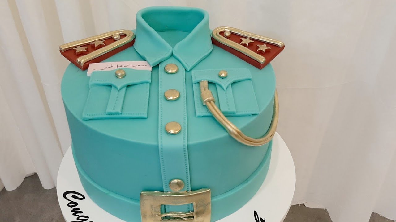 UAE Police Uniform Fondant Cake | Sharp Edge on Cake