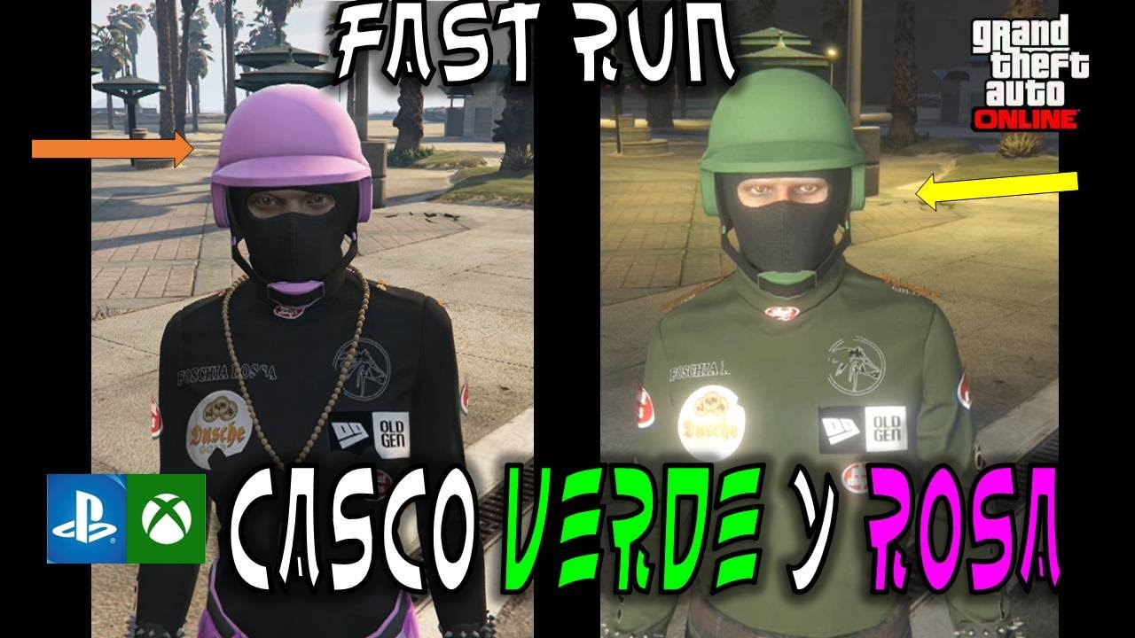 CASCO ANTIBALAS VERDE + ROSA AMBOS PERSONAJES + CUENTA DOBLE FAST RUN GTA V ONLINE PS4/5 XBOX ONE PC