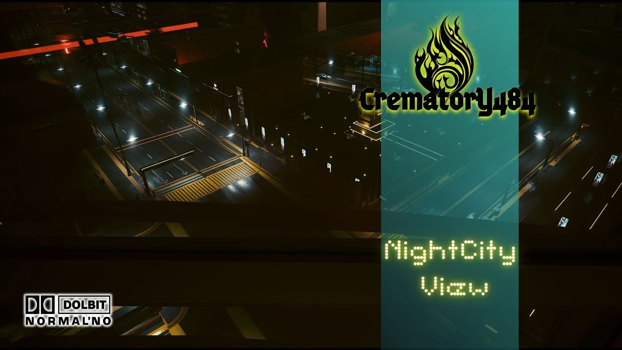 Night City Ambient Sounds | Nightview from Corpo Plaza Apartment | Cyberpunk 2077 | 21:9 | 4K