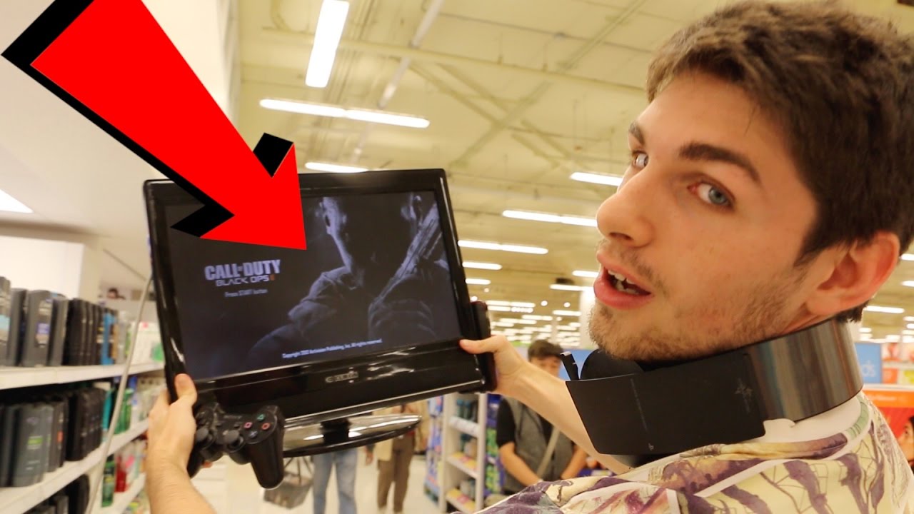 KICKED OUT FOR PLAYING PLAYSTATION AT THE GROCERY STORE!