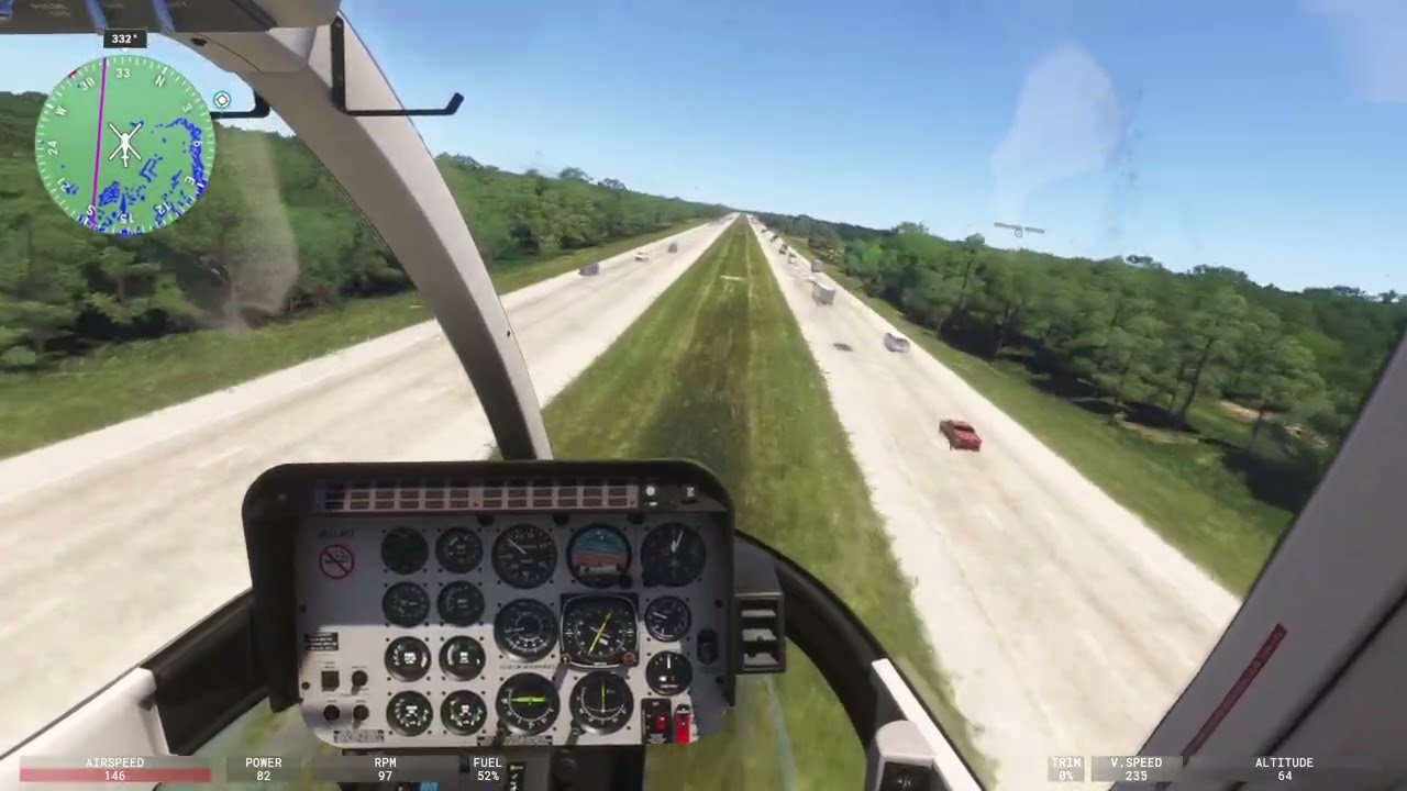 MSFS 2024 Bell 407 from West Palm Beach to Melbourne (9070XT) via road I95