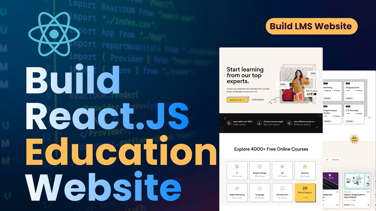 Build LMS Web App In React.JS | Education website design in React.JS I uicode.in