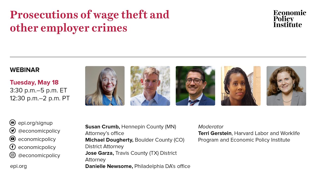Prosecutions of wage theft and other employer crimes