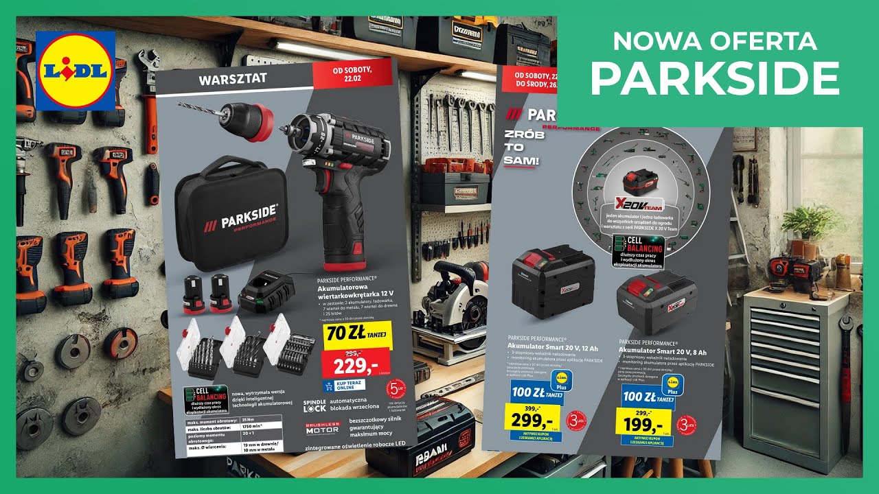 Nowa oferta Parkside Performance 12V od 22 lutego! Akumulatory 12 Ah,  Szlifierki, akcesoria!