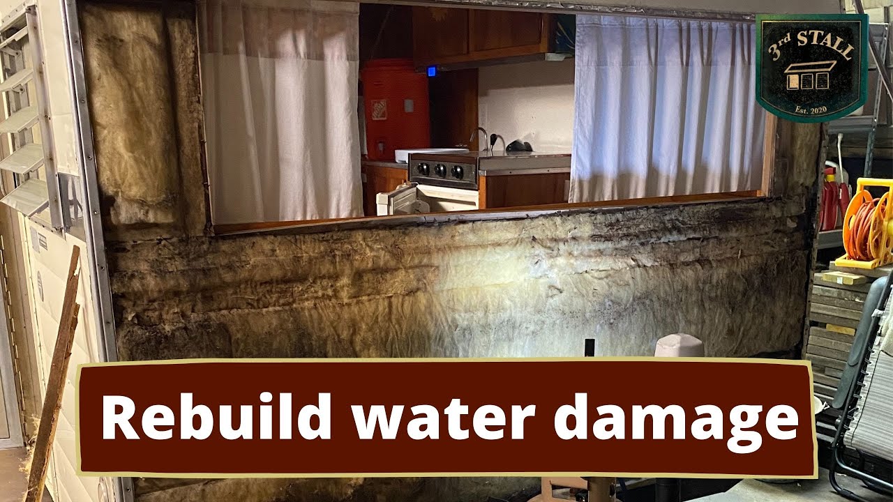 Camper wall water damage repair and rebuild