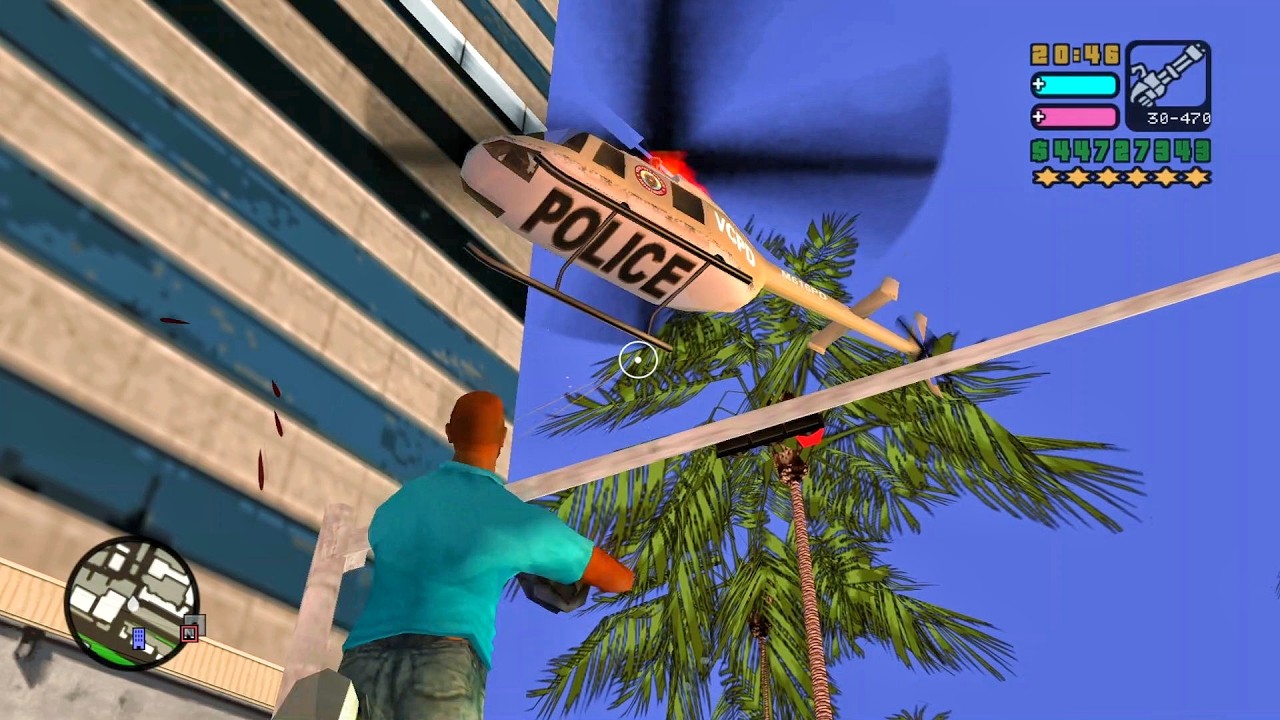 GTA Vice City Stories Epic Longest 6 Stars Wanted Level Police Shootout + Escape