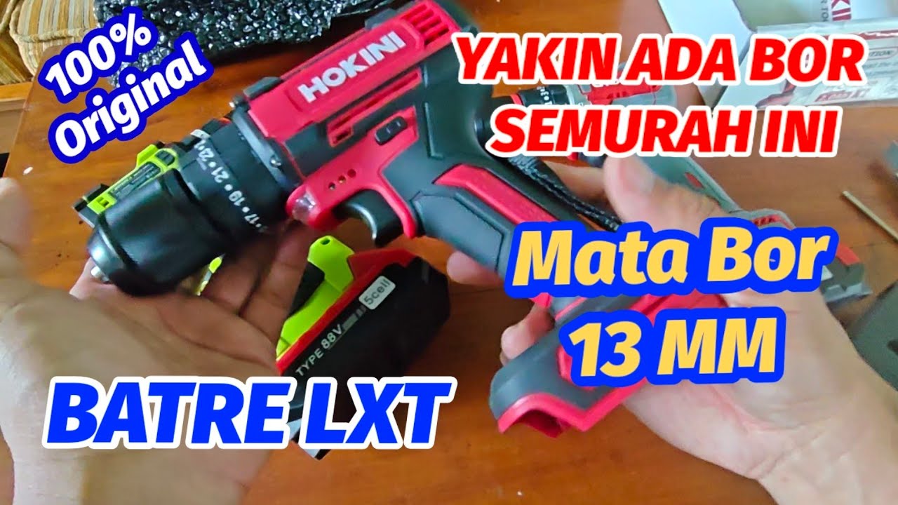 HOKINI Bor Baterai Cordless Impact Drill 20V Torsi 30NM Bor Beton Besi Kayu Nirkabel HCD1320