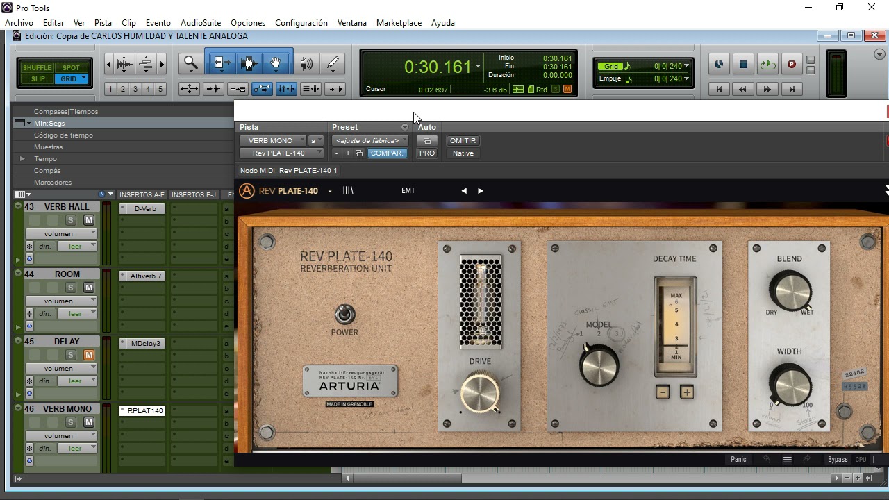 TIPOS DE REVERB EN MEZCLA ( EN LA PERCUCION)