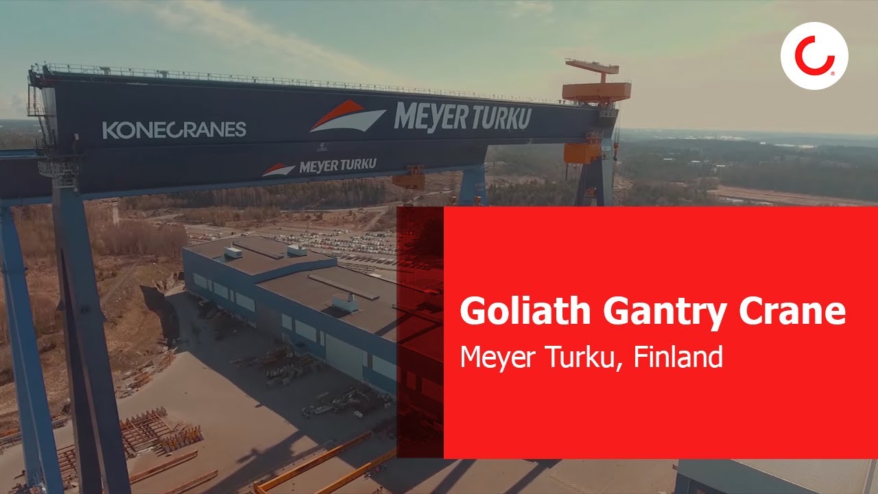 Konecranes Goliath Gantry Crane erection at Meyer Turku shipyard, Finland