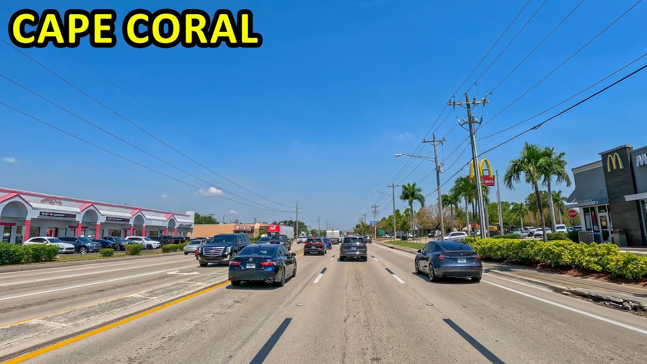 Cape Coral Florida Driving Through