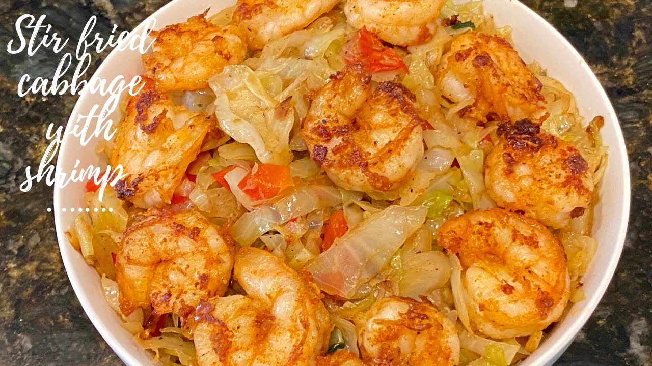 Лучшая жареная капуста с креветками, обжаренными в чесночном масле