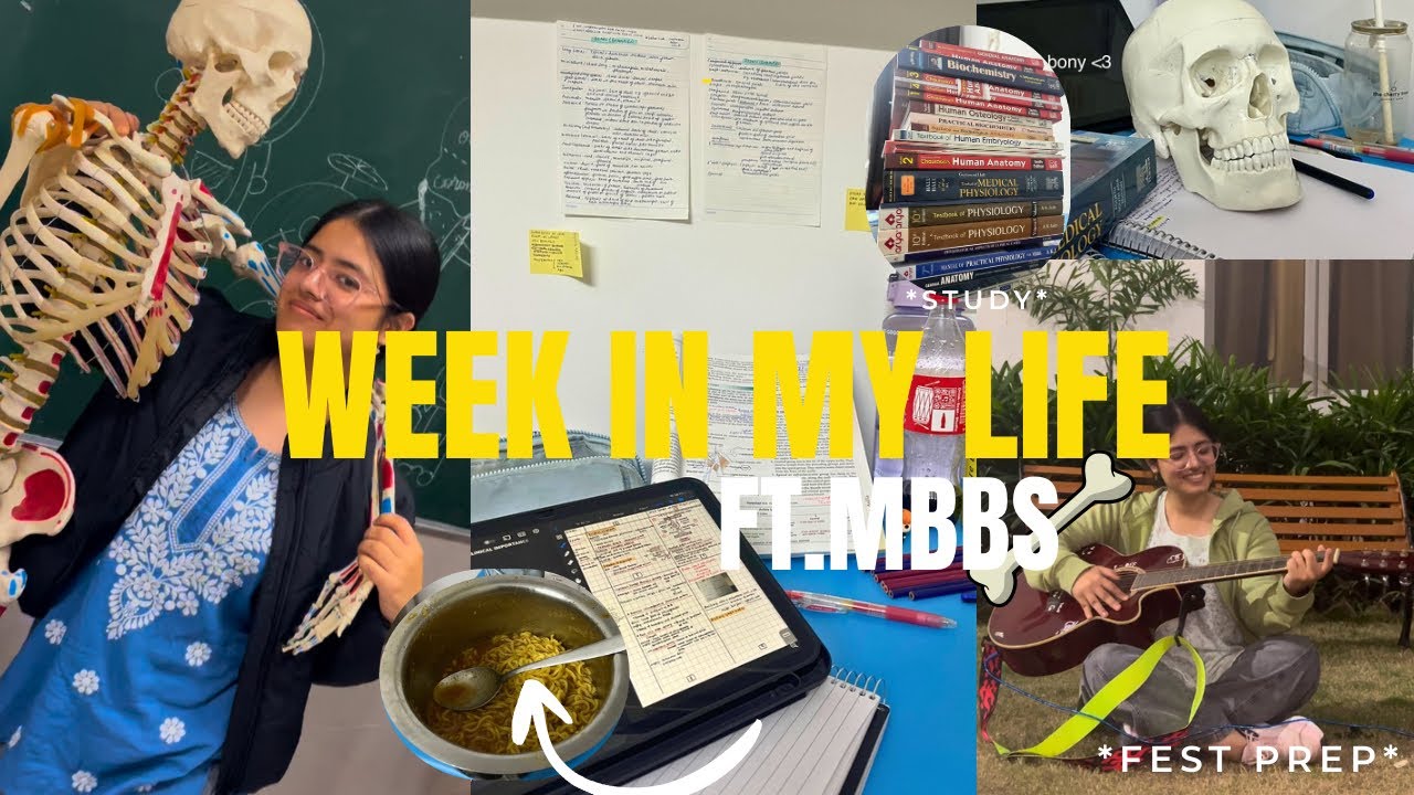 Week In My Life as an MBBS student🩺🦴✨ft.study,fest,maggi #trending #mbbs #neet