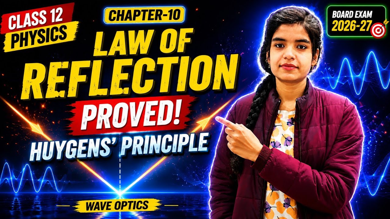  Class 12 Physics ch-10|😱#Law of Reflection PROVED by Huygens’ Principle 🤯 |#Wave Optics💫|#boardexam