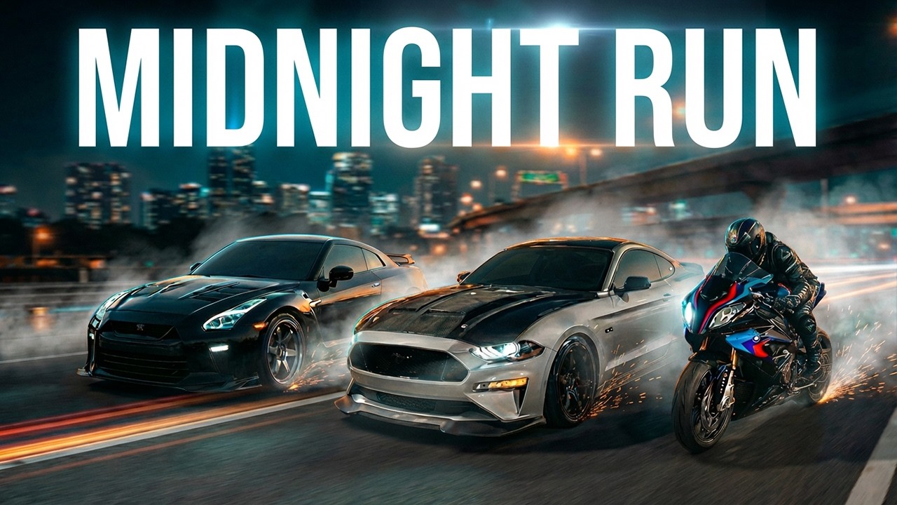 1000WHP Mustang Destroys My Built GTR... | Midnight Cruise