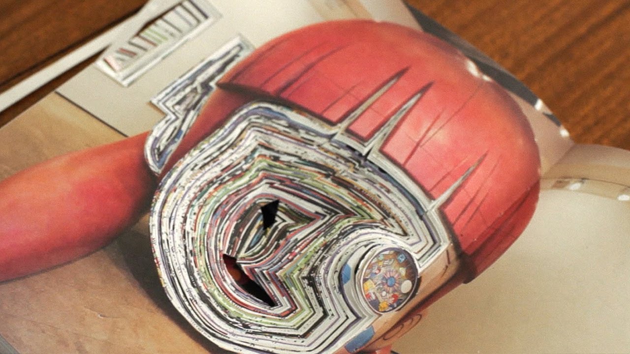 Emma reveals a book's true colours by cutting into them