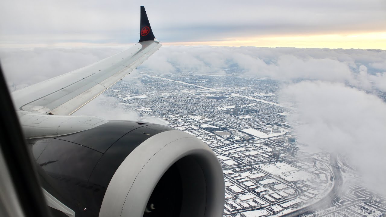 Air Canada Boeing 737-8 MAX Bumpy Winter Morning Landing at Toronto Pearson | YUL-YYZ