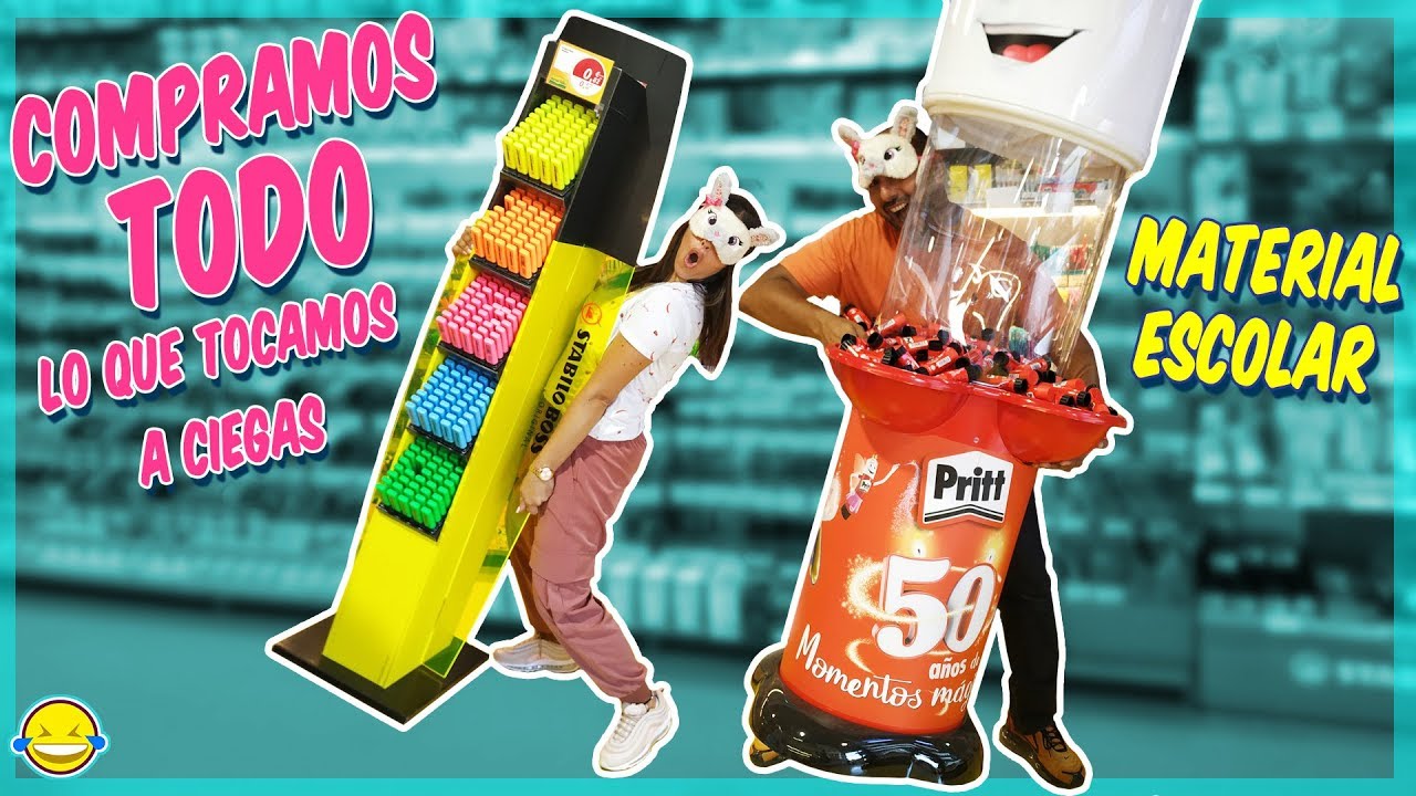 COMPRAMOS TODO LO QUE TOCAMOS de MATERIAL ESCOLAR |  Momentos Divertidos