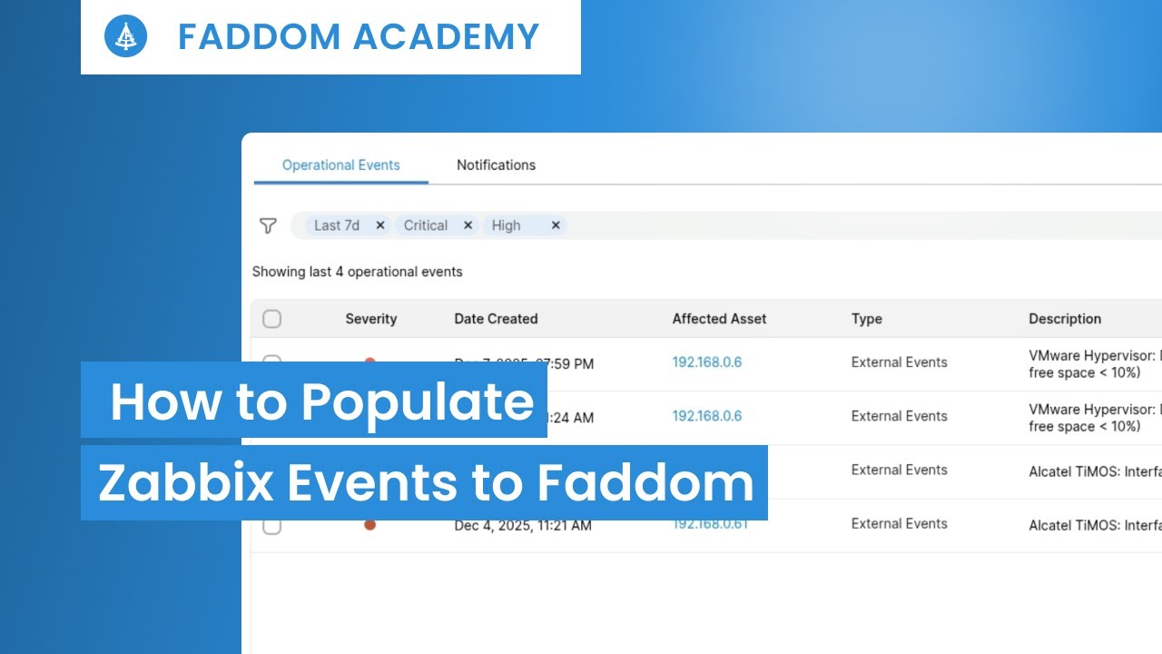🔔 Как заполнить события Zabbix в Faddom | Академия Faddom