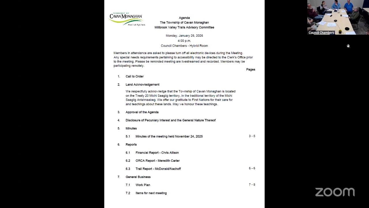 Millbrook Valley Trails Advisory Committee Meeting - January 26, 2026