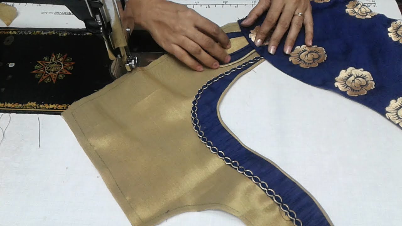 easy  blouse one side neck design cutting and stitching