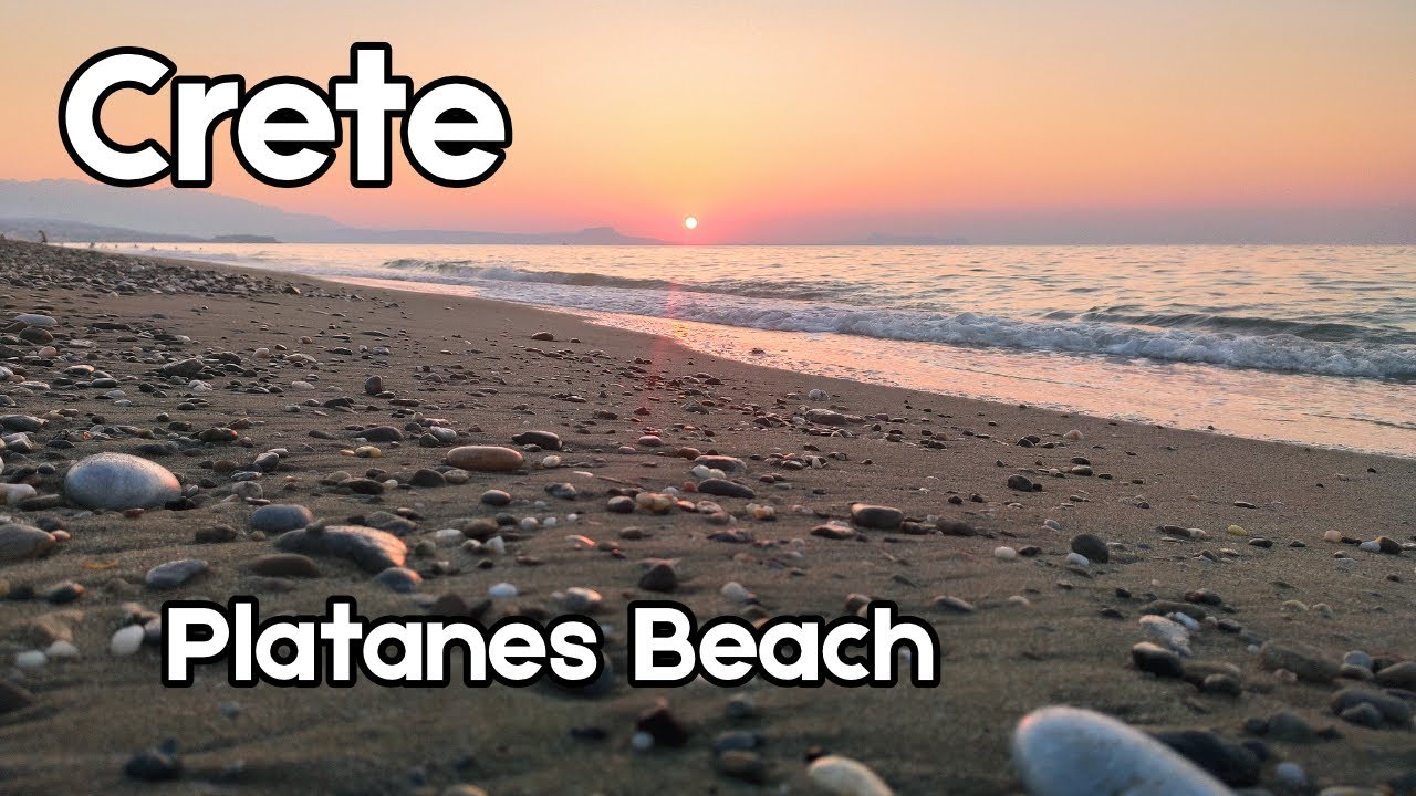 Platanes beach at sunset - Crete, Greece | 4K