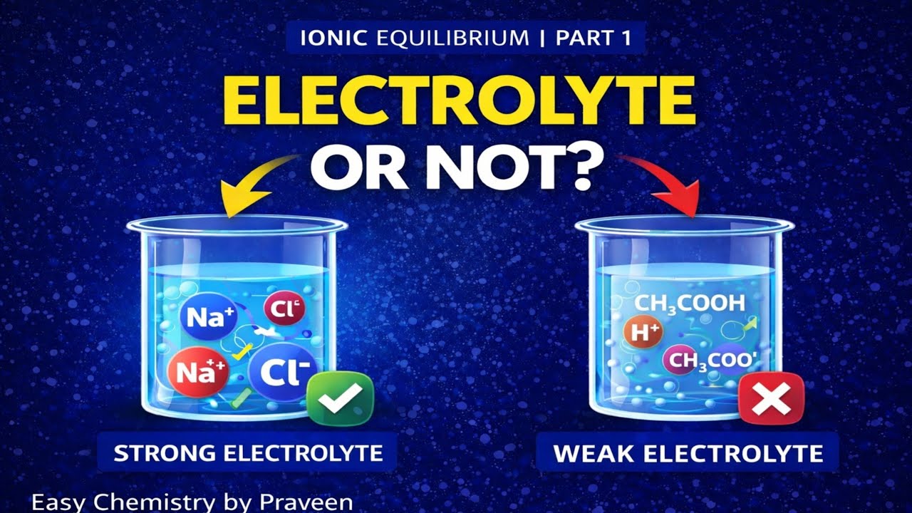 Ionic Equilibrium Introduction Class 11 | Basics of Electrolytes | Part
