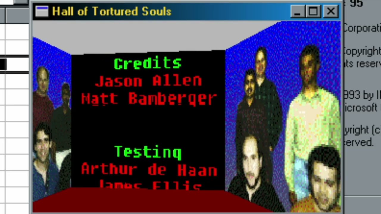 Microsoft Excel 95 - Hall of Tortured Souls but the display drivers are properly installed