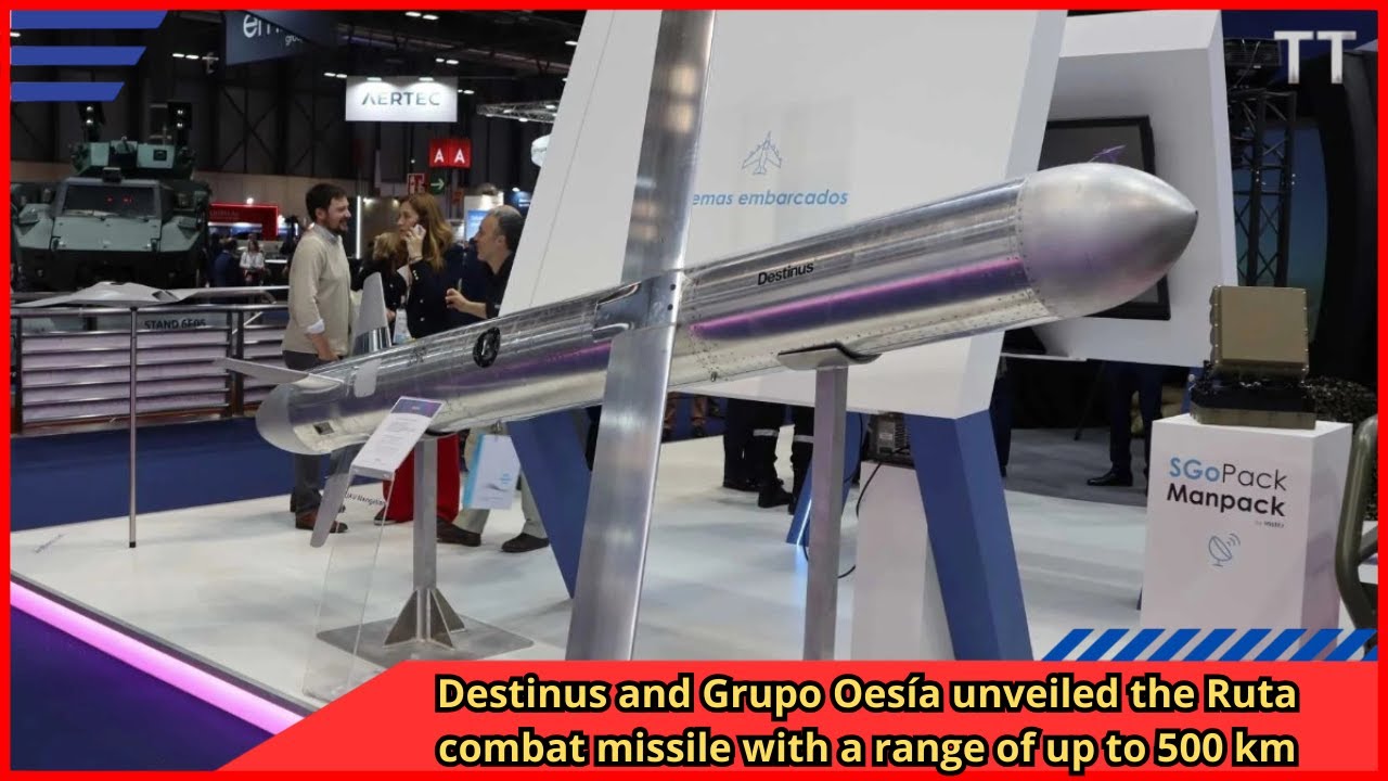 Destinus and Grupo Oesía unveiled the Ruta combat missile with a range of up to 500 km
