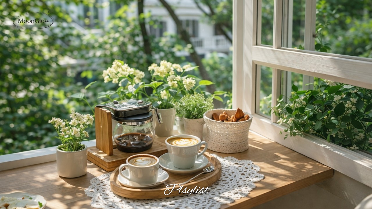 [봄 시리즈] 초록빛 봄이🌿시작될 때 창가에서 듣는 보사노바 Cozy Bossa Nova by the Window as Green Spring Begins🌿｜MoonGlow27