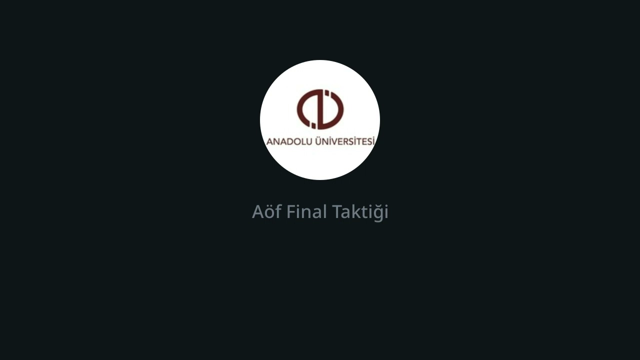 Anadolu Üniversitesi Final Sınav Taktiği