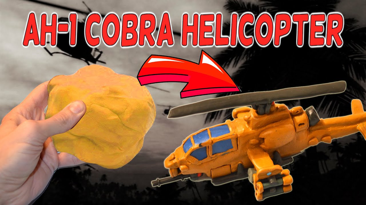 AH-1 Cobra -attack helicopter. A true Warrior of the Vietnam War. Gunship,CLAY model with interiors!