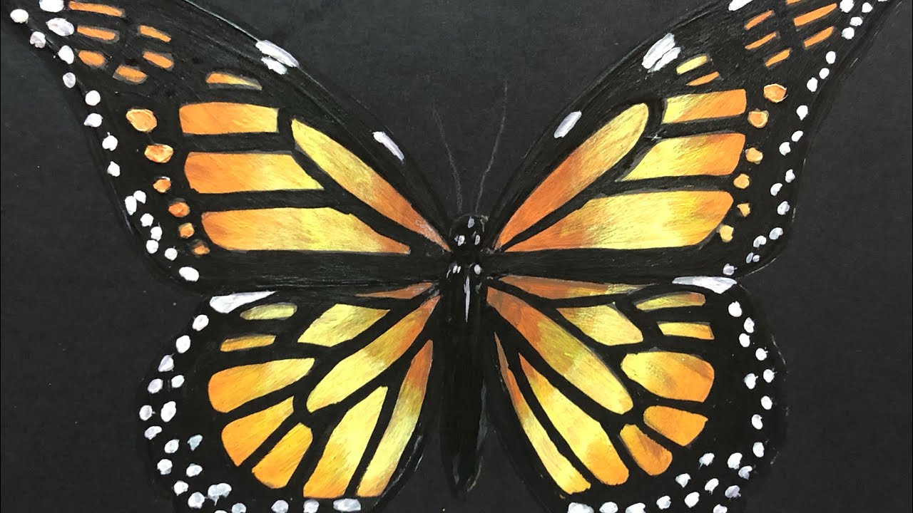 Como hacer una mariposa monarca paso a paso , sencillo y fácil