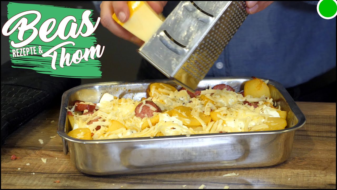 Hearty casserole with potatoes and cabanossi