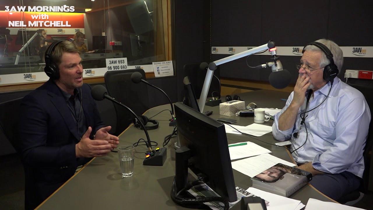 Shane Warne in studio with Neil Mitchell - October 19, 2018