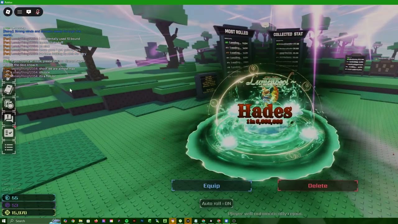 Getting 3 globals with 10 bound potion in sols rng. (I accidentally skipped one)