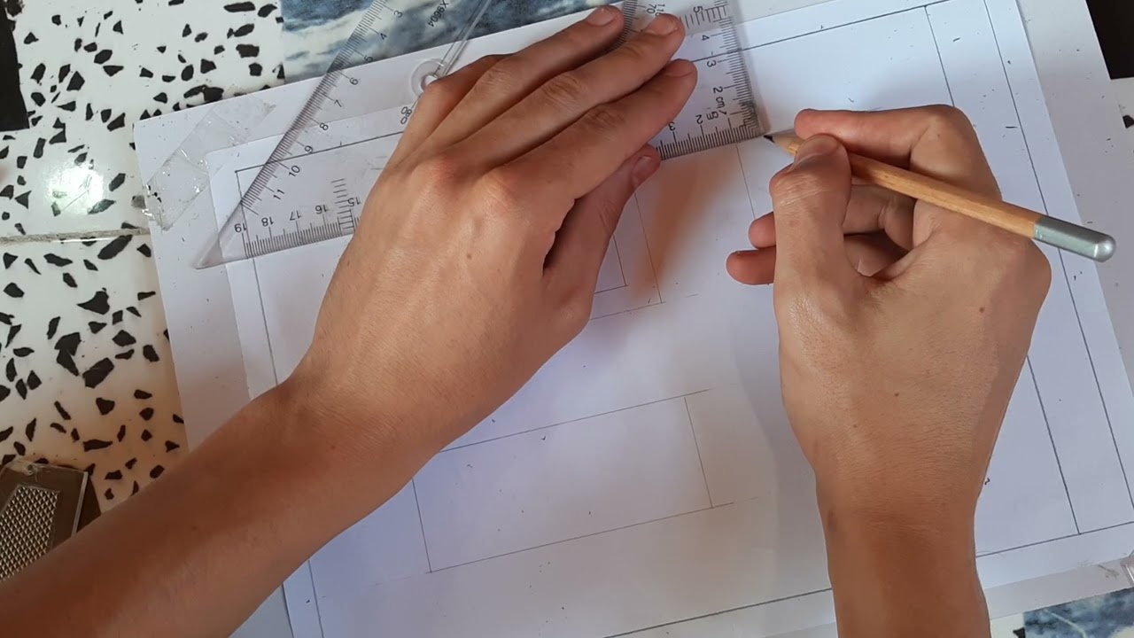 الرسم الصناعي طريقة رسم مساقط لمنظور هندسي يحتوي على سطح مائل