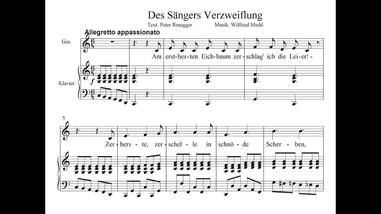 Des Sängers Verzweiflung