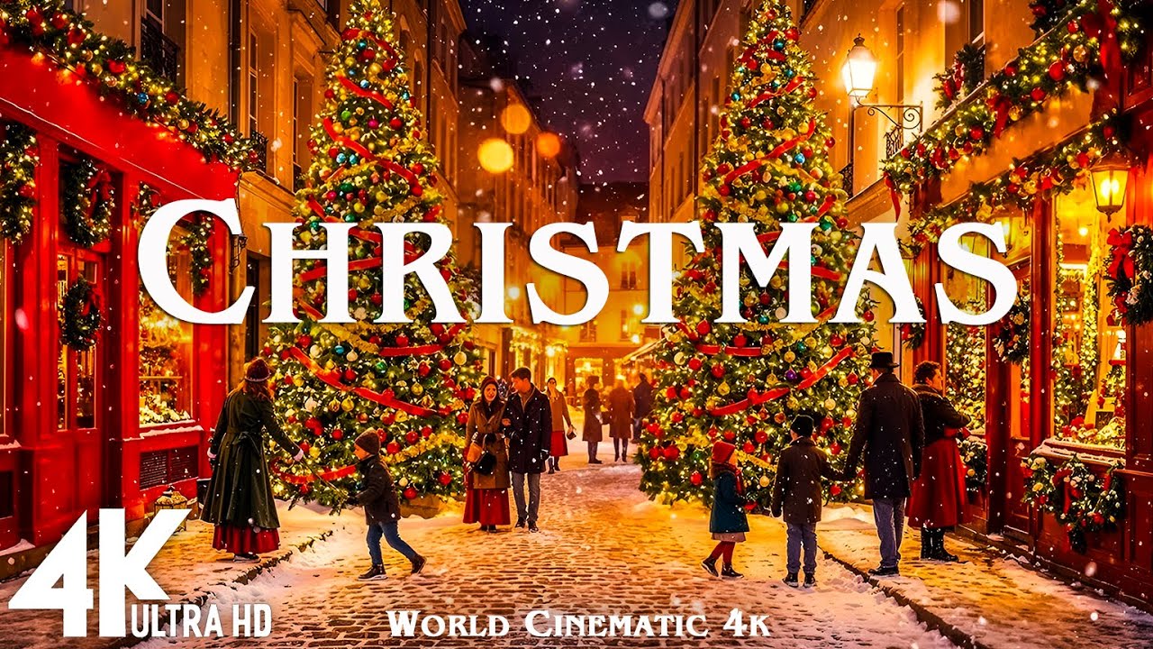 4K ULTRA HD [60FPS] CHRISTMAS MUSIC - Beautiful Holiday Songs for Sleep, Study & Peaceful Moments
