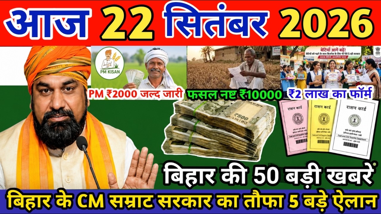 21 September 2026: Bihar Breaking News |Today Bihar News | Bihar Latest News| Bihar ka Mausam