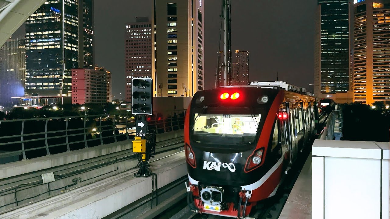 4K | LRT JABODEBEK - Pemandangan Malam Kota Jakarta