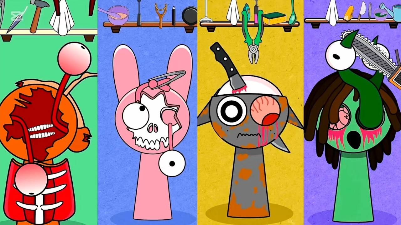 Tiles Hop Sprunki Oren🆚️Pinki🆚️Gray🆚️Vineria Incredilbox