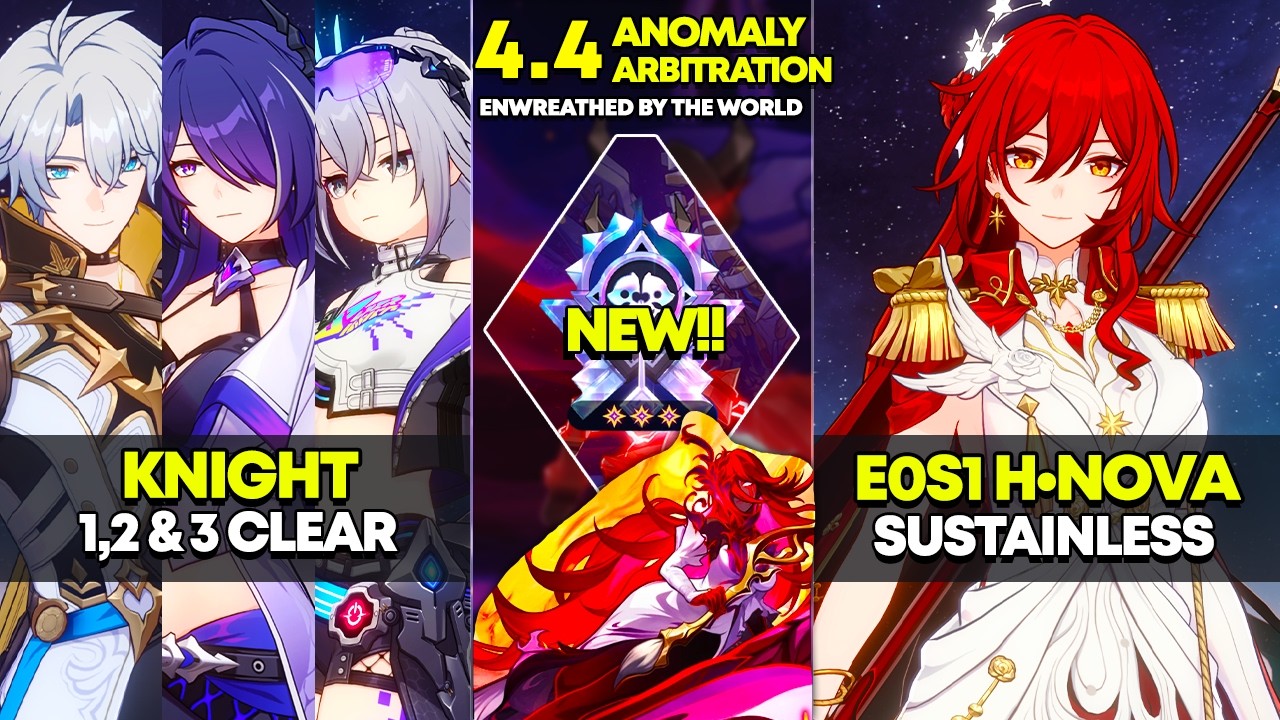 NEW Anomaly Arbitration | Knight 1-3 & E0S1 H&bull;Nova Sustainless 0 Cycle | Honkai Star Rail 4.4