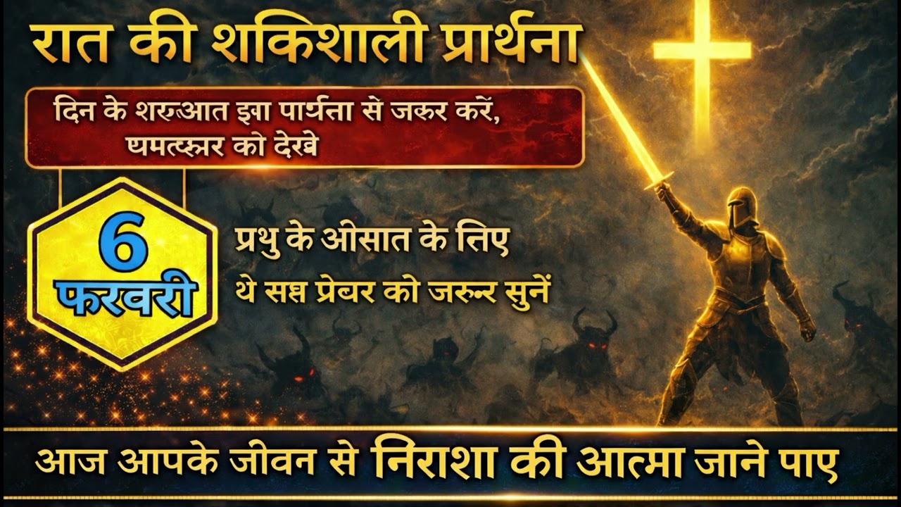 आज रात की शक्तिशाली प्रार्थन।2026  फरवरी 6 night prayer 